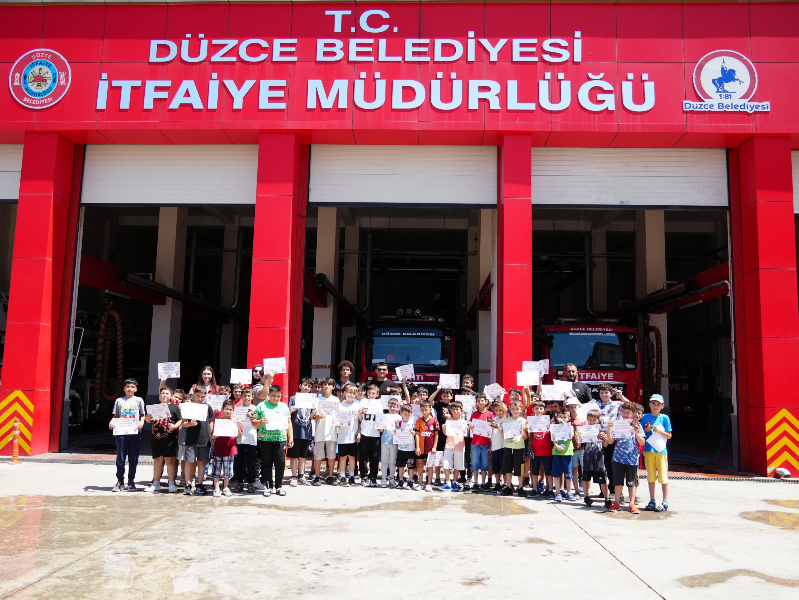 Düzce’de Kur’an Kursu Öğrencilerinden İtfaiyeye Ziyaret