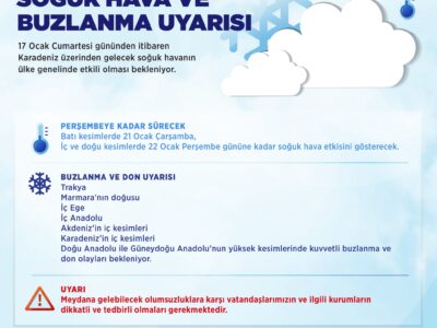 Bakanlıktan Kuvvetli Buzlanma ve Don Uyarısı: Soğuk Hava Dalgası Geliyor