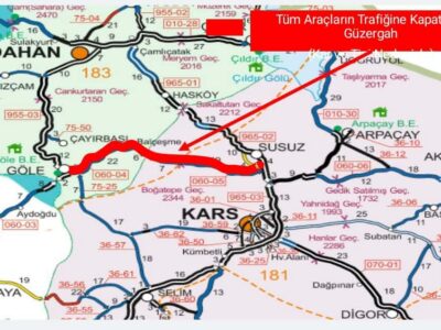 Susuz-Boğatepe-Göle Devlet Yolu Tüm Araç Trafiğine Kapatıldı