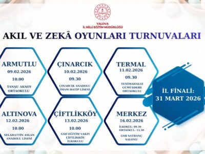 Yalova’da Akıl ve Zekâ Oyunları Turnuvası Başlıyor