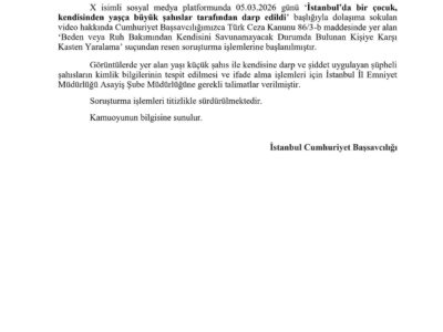 İstanbul’da Çocuğa Şiddet Görüntüleriyle İlgili Soruşturma Başlatıldı