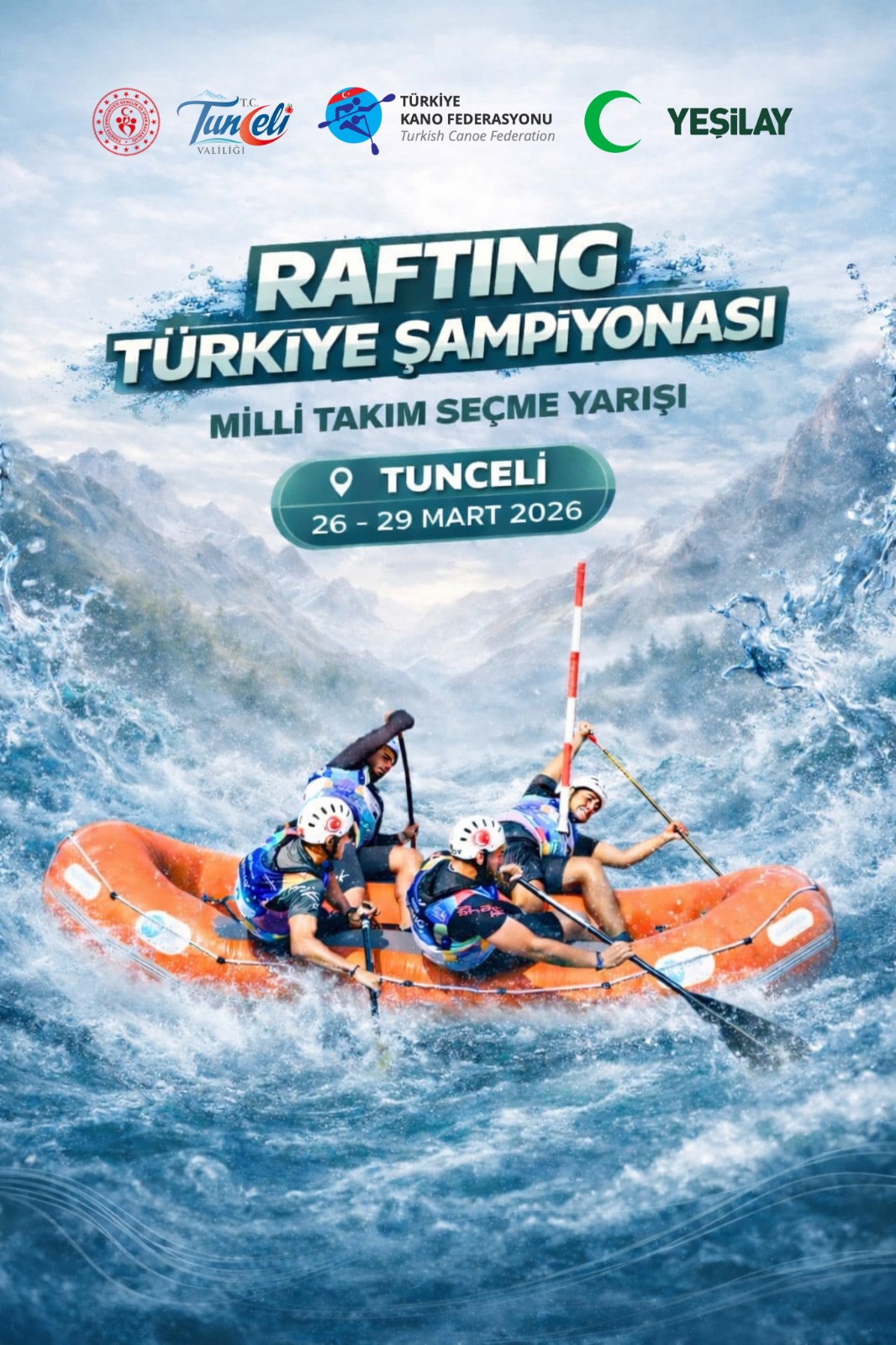 Tunceli’de Rafting Türkiye Şampiyonası Heyecanı Başlıyor