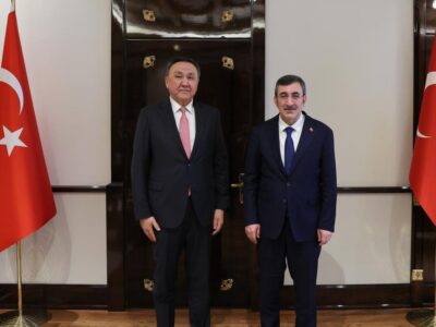 Cumhurbaşkanı Yardımcısı Cevdet Yılmaz, TDT Genel Sekreteri Ömüraliyev’i Kabul Etti