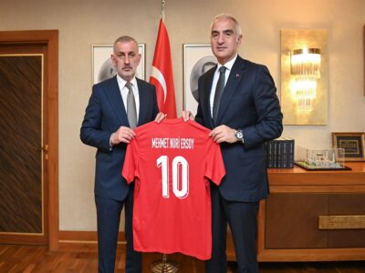 Bakan Ersoy ve TFF Başkanı Hacıosmanoğlu’ndan “Dünya Kupası” Zirvesi