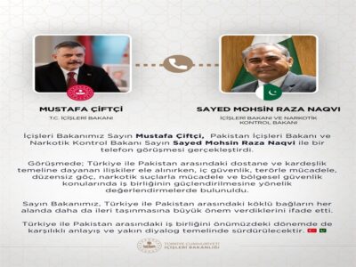 Bakan Çiftçi’den Pakistanlı Mevkidaşı ile Kritik Telefon Görüşmesi