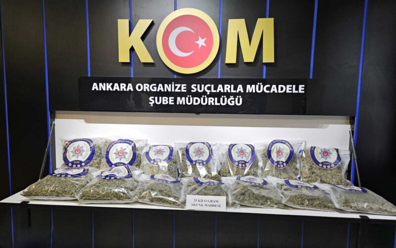 Çankaya’da Uyuşturucu Operasyonu: 25 Kilogram Skunk Ele Geçirildi