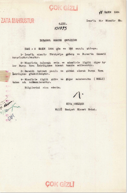 MİT’ten “Humeyni” Belgesi: “Belli” Takma Adıyla Bursa’da İkamet Ettirilmiş