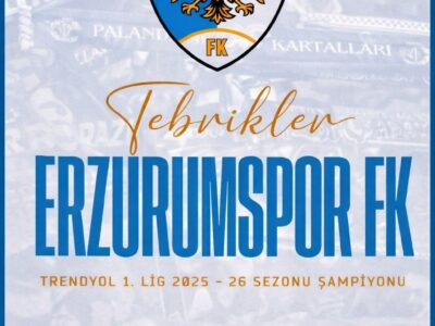 Dadaşlar Zirvede, Erzurumspor’dan Tarihi Başarı Tek Haber Ajansı Başkanı Solmaz’dan Tebrik Mesajı
