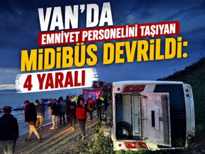 Van’da Emniyet Mensuplarını Taşıyan Midibüs Devrildi: 4 Yaralı