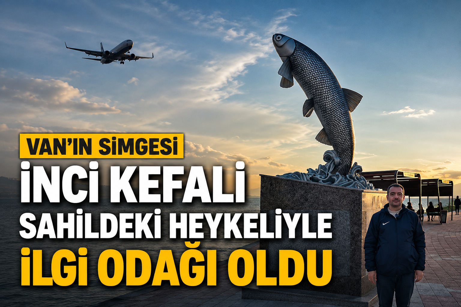 Van’ın simgesi inci kefali sahildeki heykeliyle ilgi odağı oldu