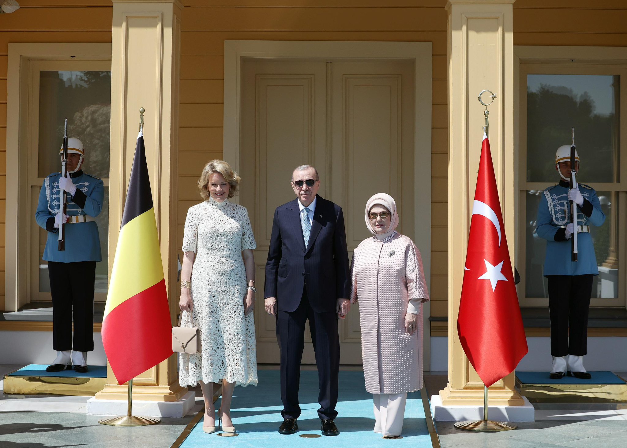Cumhurbaşkanı Erdoğan Vahdettin Köşkü’nde Belçika Kraliçesi Mathilde’yi Kabul Etti