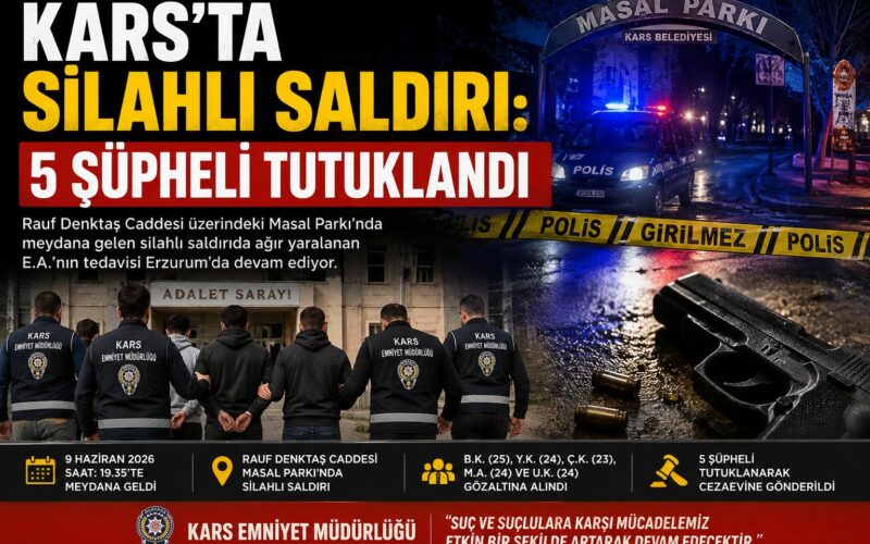 Kars’ta Silahlı Saldırı: 5 Şüpheli Tutuklandı