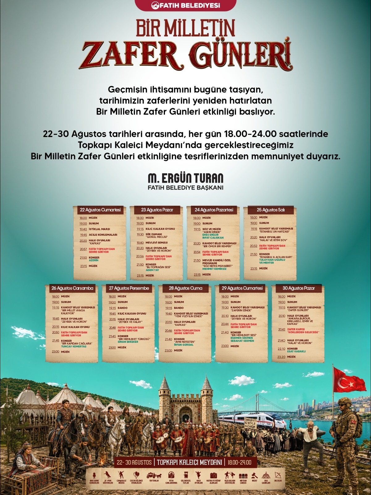 Fatih’te ‘Bir Milletin Zafer Günleri’ Etkinlikleri Başlıyor