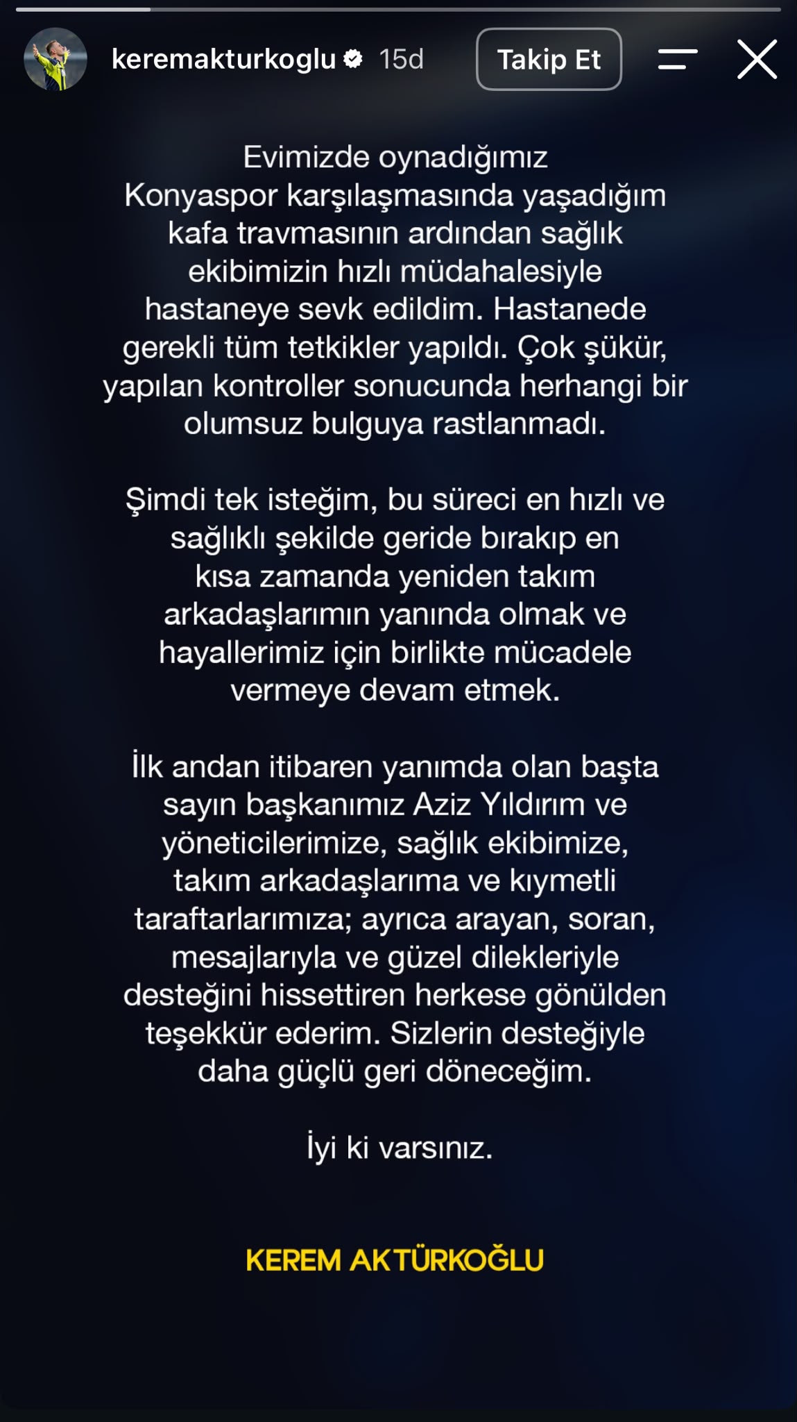 Kerem Aktürkoğlu: Yapılan Kontrollerde Olumsuz Bir Bulguya Rastlanmadı