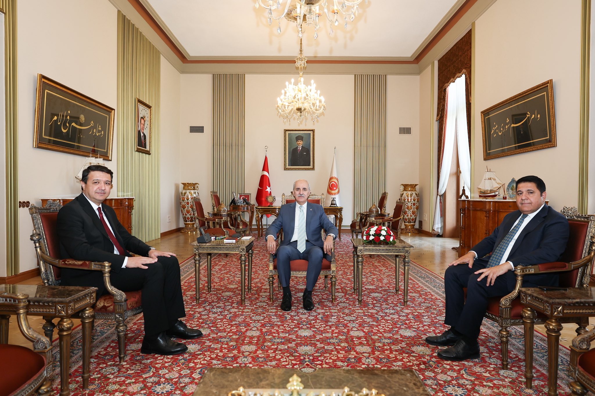TBMM Başkanı Numan Kurtulmuş, Saadet Partisi Genel Başkanı Mahmut Arıkan’ı Kabul Etti