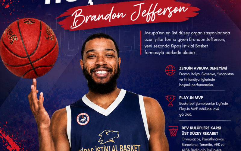 Kipaş İstiklal Basket, Brandon Jefferson Transferini Resmen Duyurdu